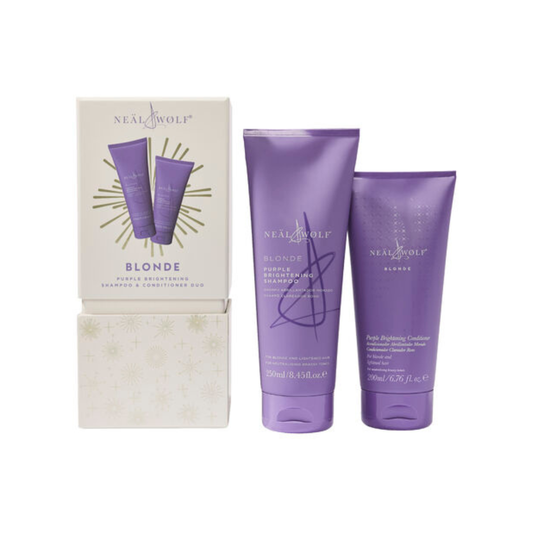 Image of Neal & Wolf Blonde Gift Set Duo with products outide box