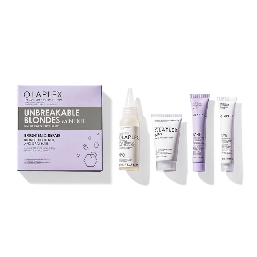 Olaplex Unbreakable Blondes Mini Kit Brighten dull hair, Fix damaged hair & help to restore moisture in dry hair. Brighten & Repair your Blonde, Lightened or Grey Hair. Fix your damaged hair