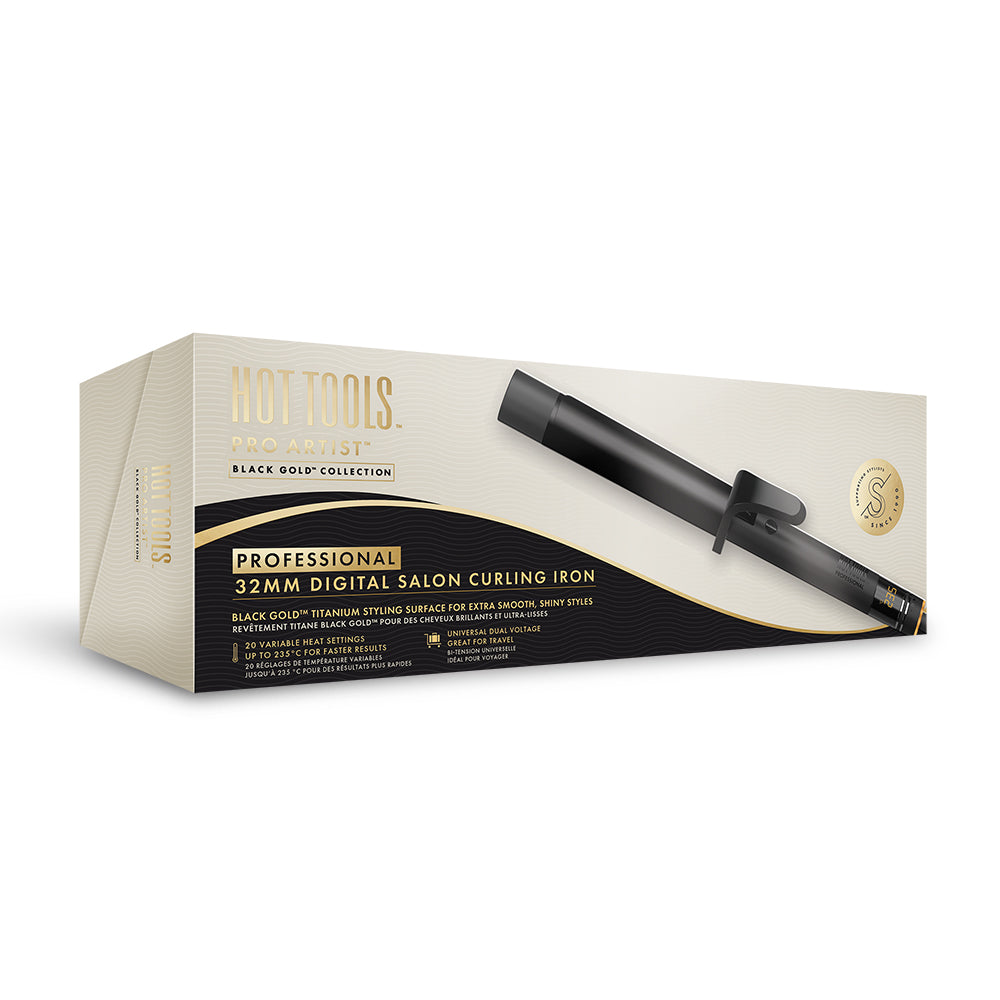 Hot Tools Black Gold Digital Curling Iron 32mm