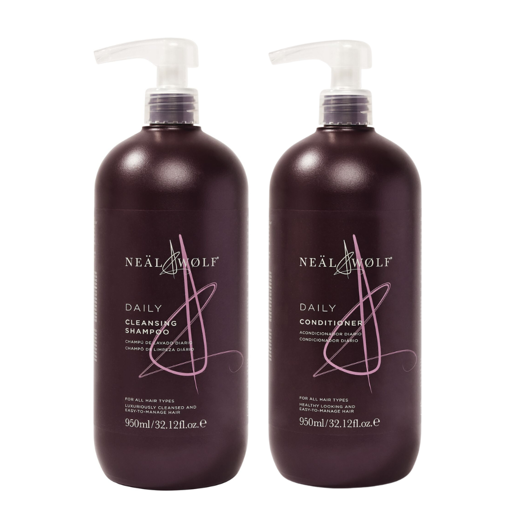 Neal & Wolf Daily Shampoo & Conditioner Duo, Hair care, Shampoo, Conditioner, Large size (950ml)