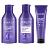 Redken Color Extend Blondage Shampoo 300ml, Conditioner 300ml & Express Anti-Brass Mask 250ml Trio - Born Hair Care
