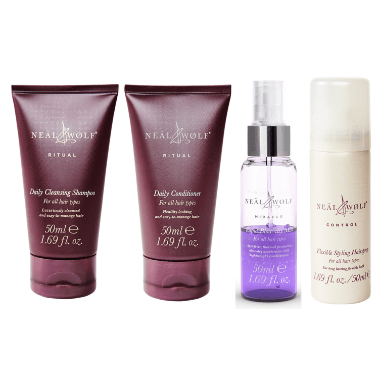 Best haircare travel kit to keep hair clean on holiday. Best shampoo to add moisture on holiday. Best conditioner for holiday. Best heat protection for hair before drying. Best hairspray for all day hold on holiday Born Hair Care